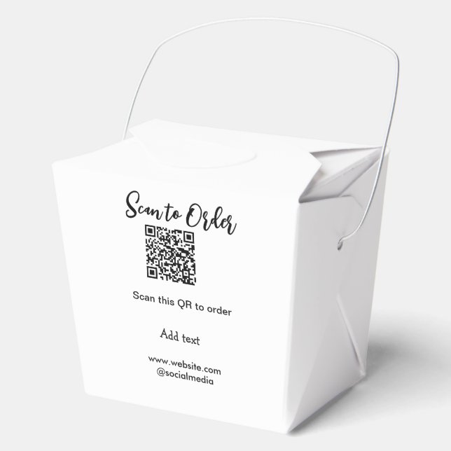 Scan to order scan QR code add website email  Favour Box (Front)