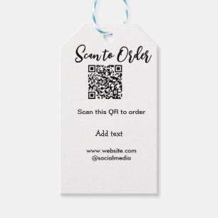 Scan to order scan QR code add website email Gift Tags