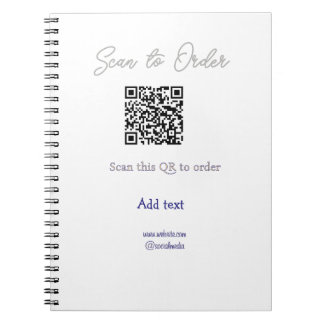 Scan to order scan QR code add website email  Notebook