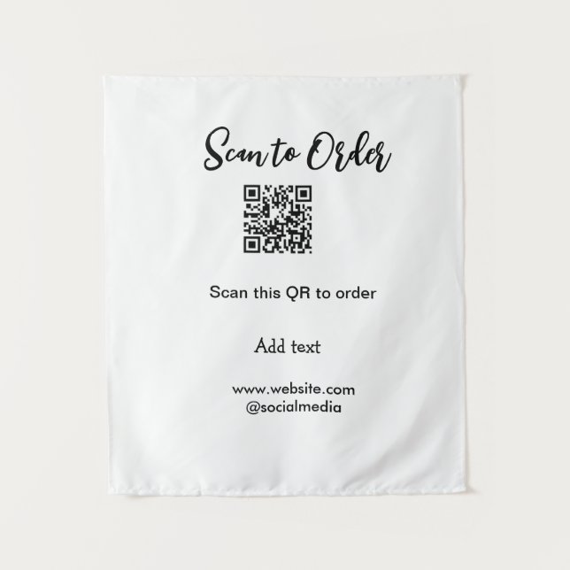 Scan to order scan QR code add website email  Tapestry (Front)
