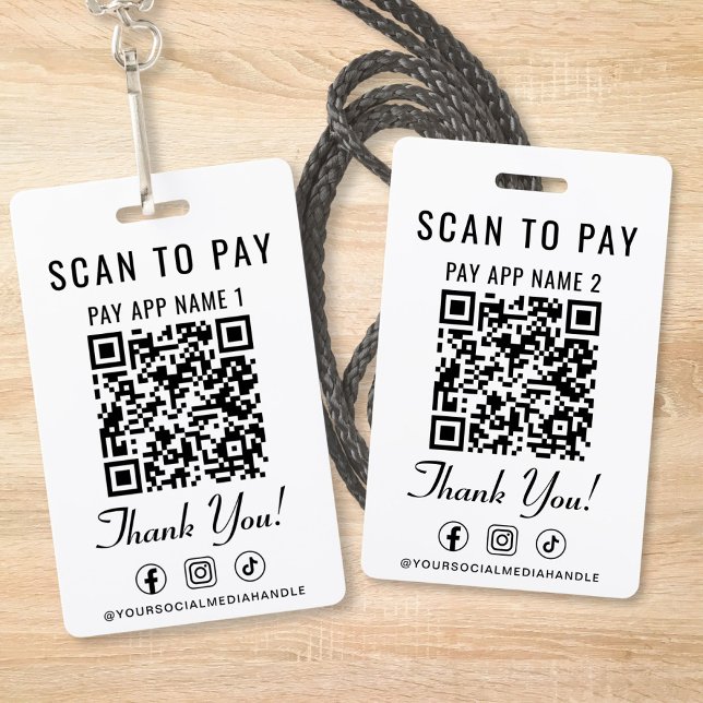 Scan to Pay 2 Payment QR Codes Social Media ID Badge (Scan to Pay 2 Payment QR Codes Social Media Badge)