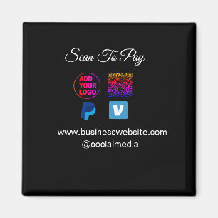 scan to pay add logo q r code paypal venmo details magnet