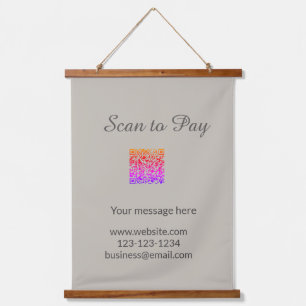 scan to pay Add QR logo website email business sho Hanging Tapestry