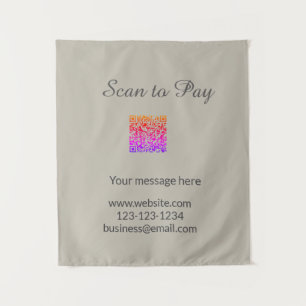 scan to pay Add QR logo website email business sho Tapestry