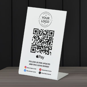 Scan to Pay Apple Pay QR Code Pedestal Sign