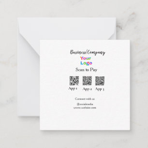 Scan to pay business logo Q R code social media Card