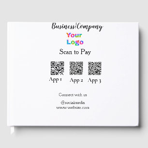 Scan to pay business logo Q R code social media Guest Book