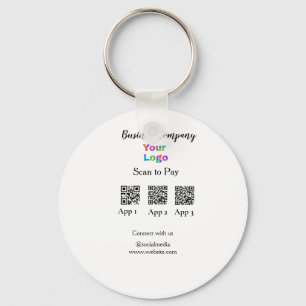 Scan to pay business logo Q R code social media  Key Ring