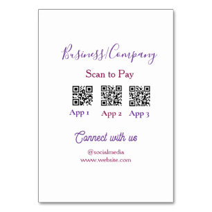 Scan to pay business logo Q R code social media Table Number