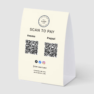 Scan To Pay Business Logo Qr Code Pedestal