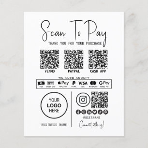 Scan To Pay Business Qr Code Payment Modern Black