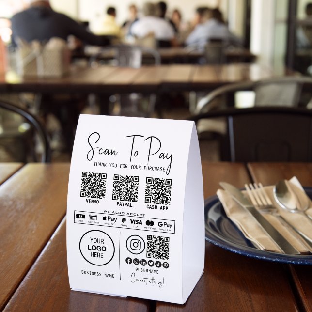 Scan To Pay Business Qr Code Payment Modern Black (Insitu(Restaurant))