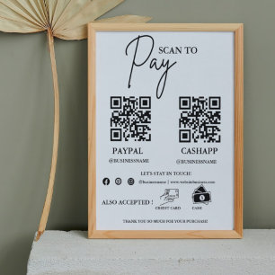 Scan to pay Business Qr Code Payment sign