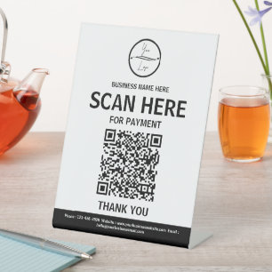 Scan To Pay Business Tabletop Sign