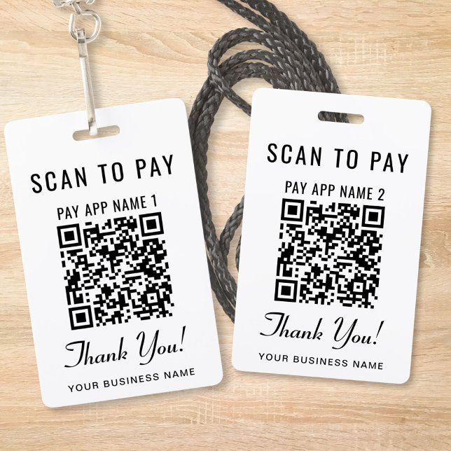 Scan to Pay Dual Payment QR Code Wearable Vendor ID Badge (Wear it. Scan it. Get paid. Scan to Pay QR Code Dual Payment Wearable Badge
)