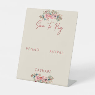 Scan To Pay Floral Themed Pedestal Sign