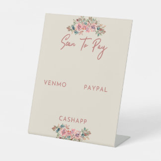 Scan To Pay Floral Themed Pedestal Sign