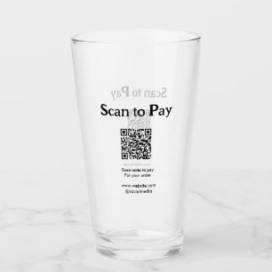 Scan to pay for order QR code add website social m Glass