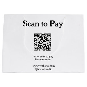 Scan to pay for order QR code add website social m Large Gift Bag
