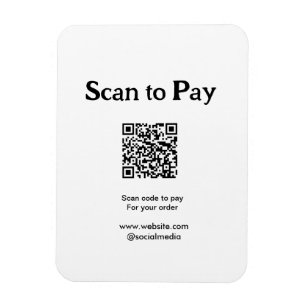 Scan to pay for order QR code add website social m Magnet
