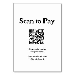 Scan to pay for order QR code add website social m Table Number