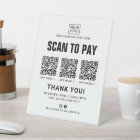 Scan to pay logo 3 QR codes white or custom colour