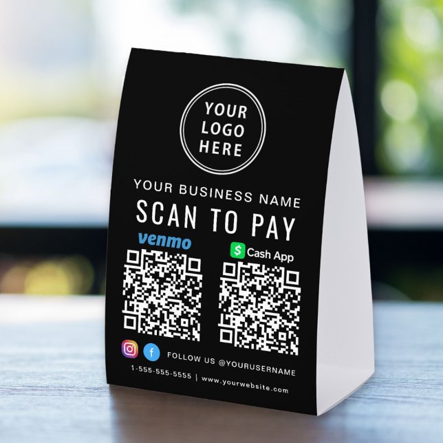Scan to Pay Logo CashApp Venmo QR Codes Black (Creator Uploaded)