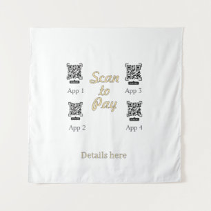 scan to pay order detail QR code orange pastel bus Tapestry