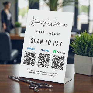 Scan to Pay Paypal Venmo CashApp QR Code Business  Pedestal Sign
