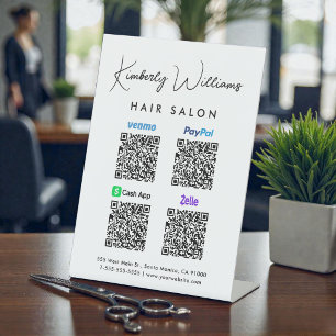 Scan to Pay Paypal Venmo CashApp Zelle QR Code  Pedestal Sign