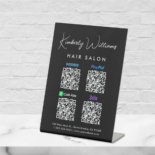 Scan to Pay Paypal Venmo CashApp Zelle QR Code Pedestal Sign