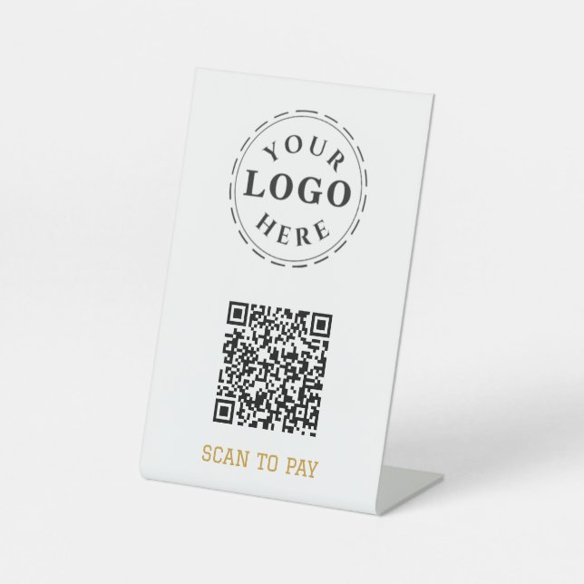 Scan to Pay Pedestal Sign with QR Code & Logo (Front)