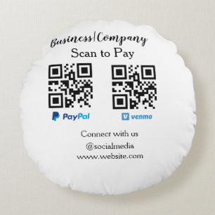 Scan to pay q r code paypal venmo add your website round cushion