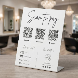 Scan To Pay QR Code Business Pedestal Sign