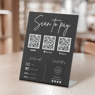 Scan To Pay QR Code Business Pedestal Sign
