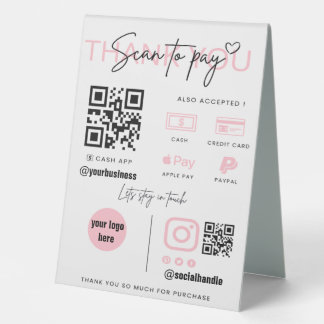 Scan to Pay QR Code Business Sign Custom