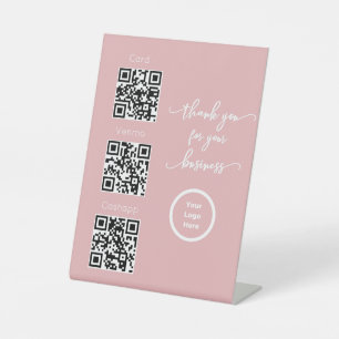 Scan to pay QR Code Contactless Sign for Salon