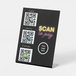 Scan to pay QR Code Contactless Sign for Salon