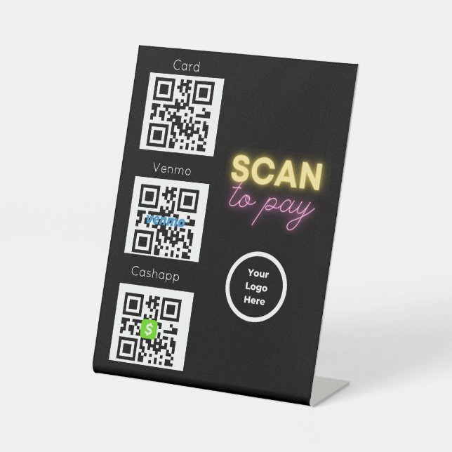 Scan to pay QR Code Contactless Sign for Salon (Front)