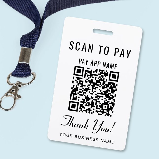 Scan to Pay QR Code ID Badge (Scan to Pay 3 Payment QR Codes Social Media Badge)