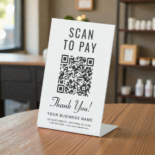 Scan to Pay QR Code Pedestal Sign