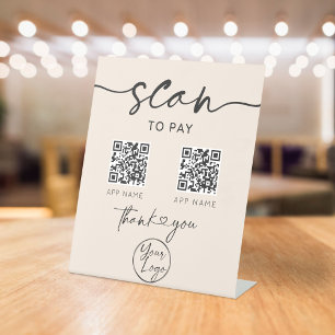 Scan To Pay QR Code Pedestal Sign