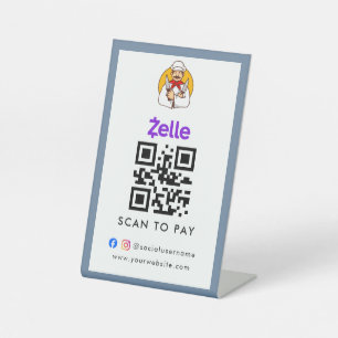 Scan to Pay QR Code Sign   Zelle   Restaurant