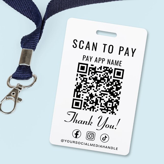 Scan to Pay QR Code Social Media ID Badge (Scan to Pay QR Code Social Media Badge)