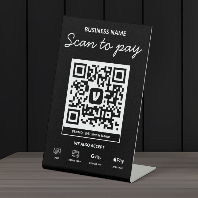 Scan to Pay QR Code Venmo & More Pedestal Sign (Creator Uploaded)