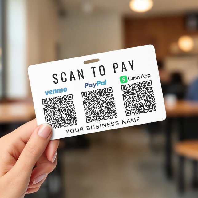 Scan to Pay QR Code Venmo PayPal CashApp Business ID Badge (Scan to Pay QR Code Venmo PayPal CashApp Business Badge)