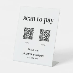 Scan To Pay QR Code Wedding Bar Sign