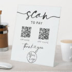 Scan To Pay QR Code White Pedestal Sign