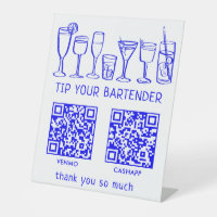 SCAN TO PAY QR CODES Cocktails Bartender Tip Jar