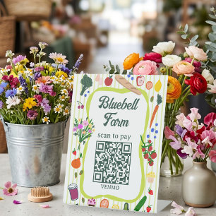 SCAN TO PAY QR Farmers Market Farm Stand CUSTOM Pedestal Sign